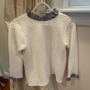Girls 14 Bella Bliss knit holiday/all season top. NWT. Adorable plaid tie back.